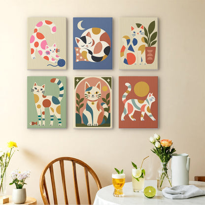 Modern Cat Art mini paint by numbers – image 14