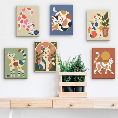 Modern Cat Art mini paint by numbers – image 15