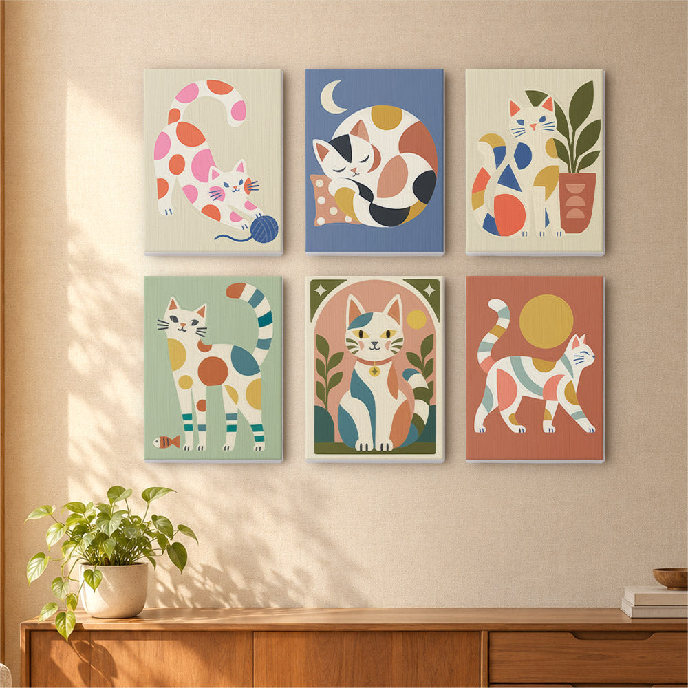 Modern Cat Art mini paint by numbers – image 16