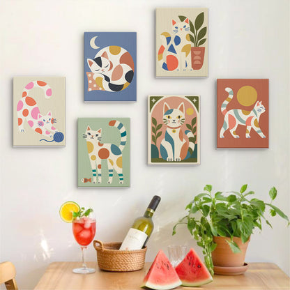 Modern Cat Art mini paint by numbers – image 17
