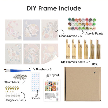 Modern Cat Art mini paint by numbers – image 18