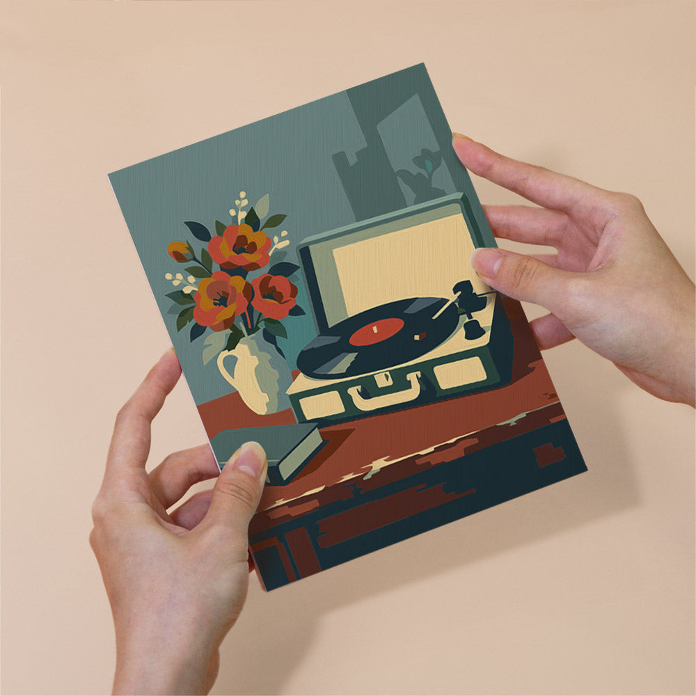 Gramophones and Garden Roses mini paint by numbers – image 6