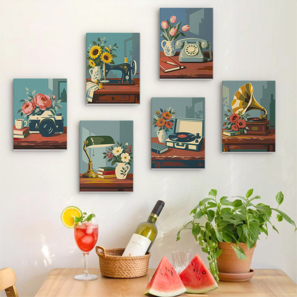 Gramophones and Garden Roses mini paint by numbers – image 17