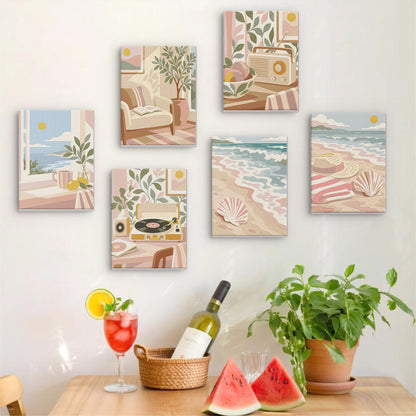 Soft Coastal Interiors mini paint by numbers – image 17