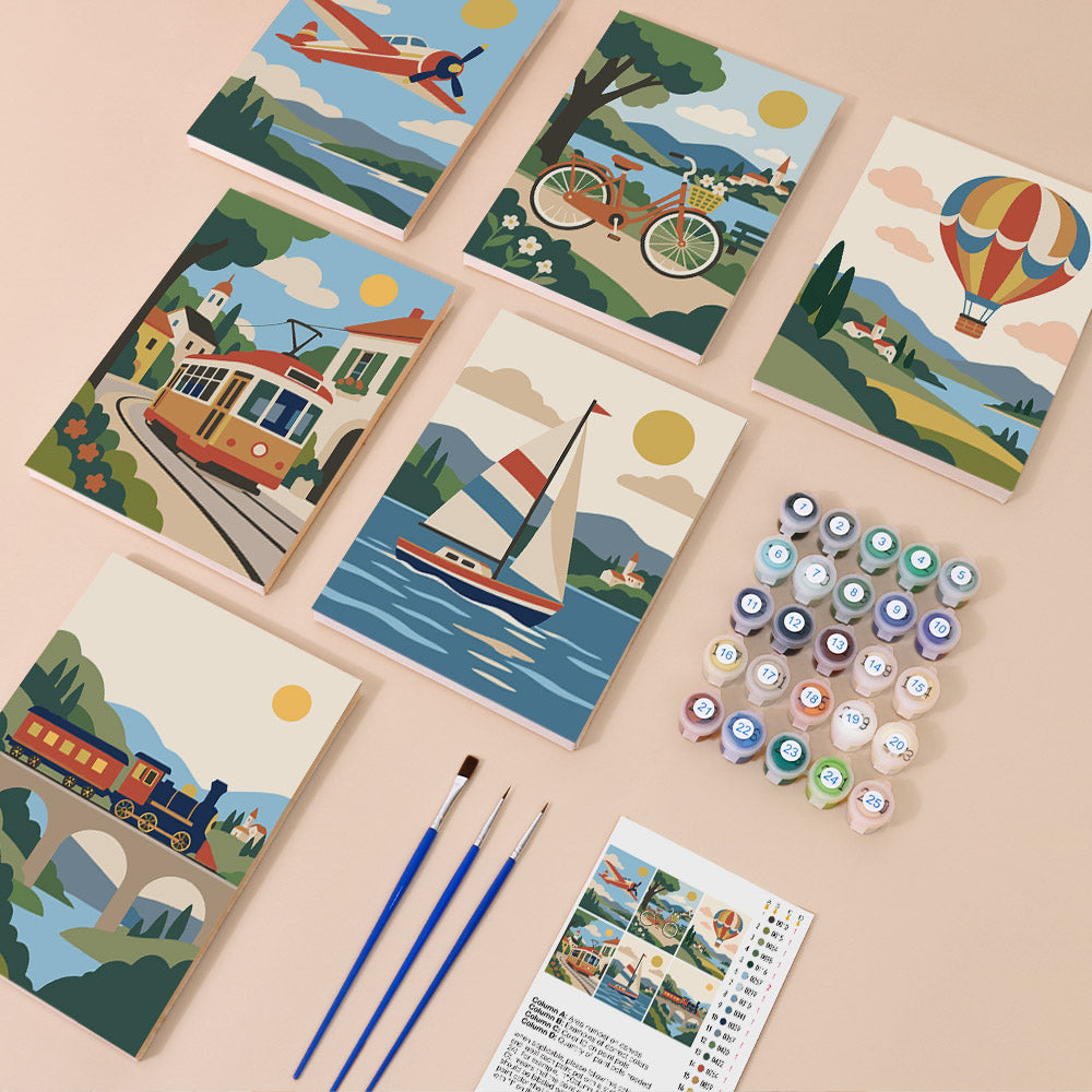 Vintage Travel Adventures mini paint by numbers – image 1