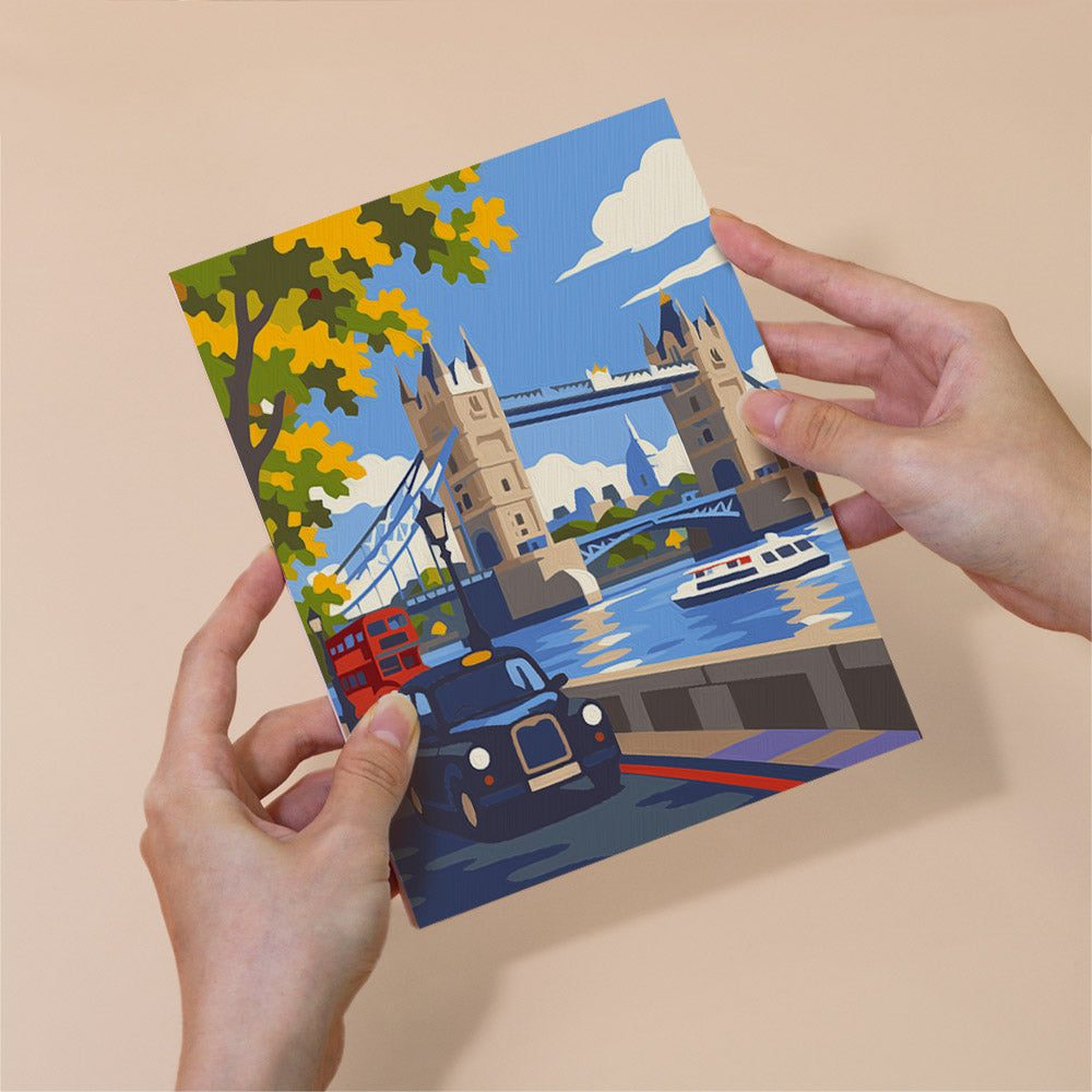 Red Buses and Autumn London mini paint by numbers – image 6