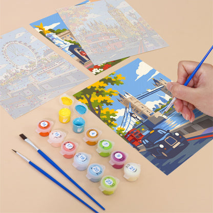 Red Buses and Autumn London mini paint by numbers – image 12