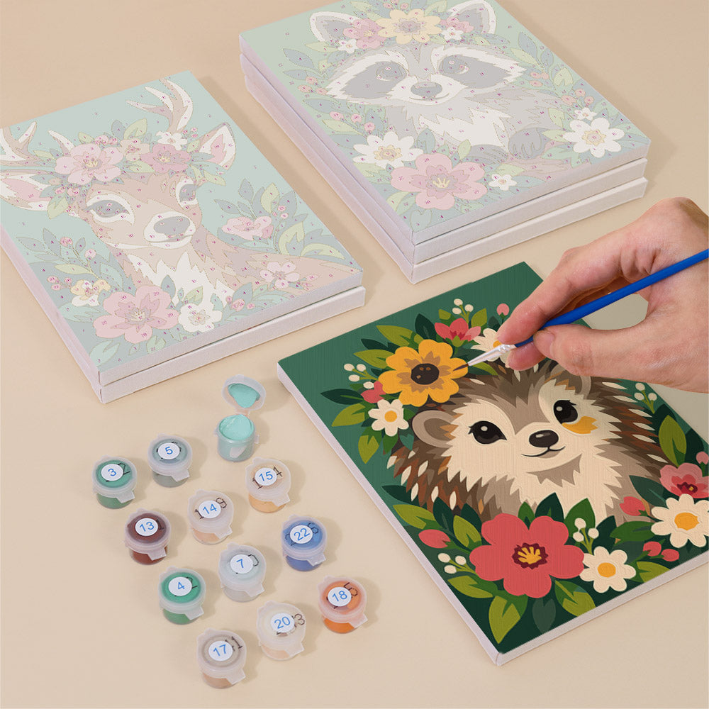 Flower Crowned Animals mini paint by numbers – image 4