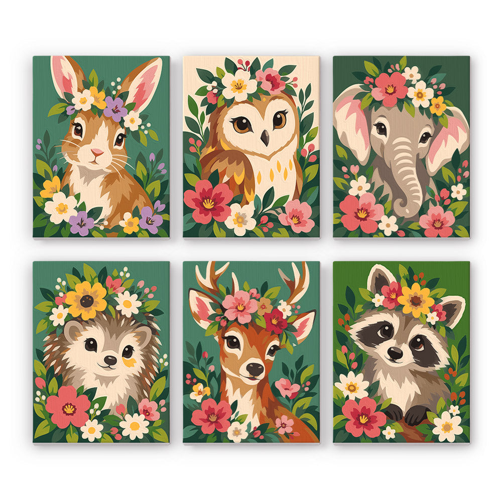 Flower Crowned Animals mini paint by numbers – image 7