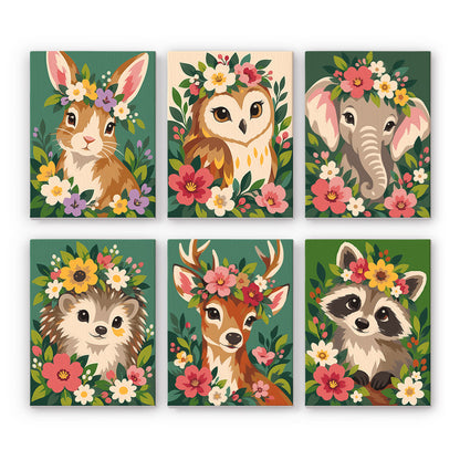 Flower Crowned Animals mini paint by numbers – image 7