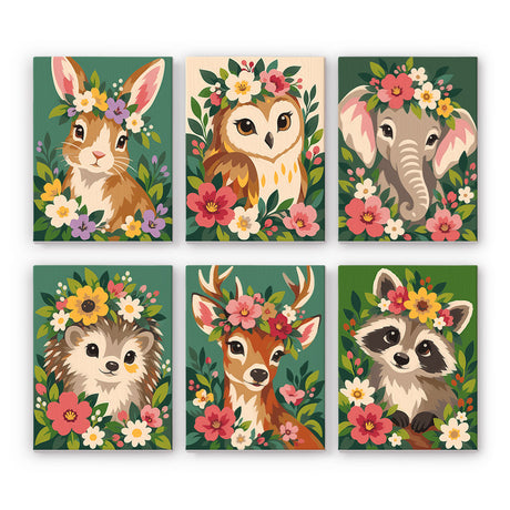 Flower Crowned Animals mini paint by numbers – image 7