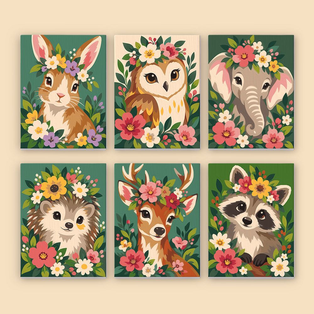 Flower Crowned Animals mini paint by numbers – image 8