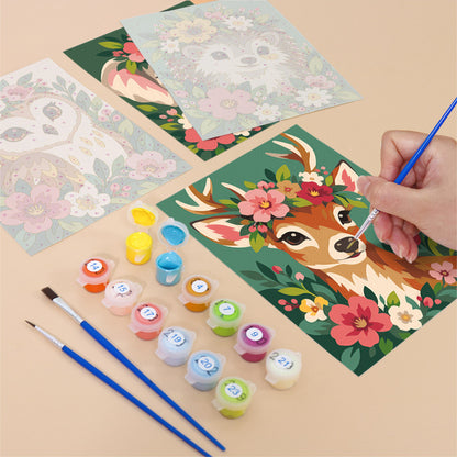 Flower Crowned Animals mini paint by numbers – image 12