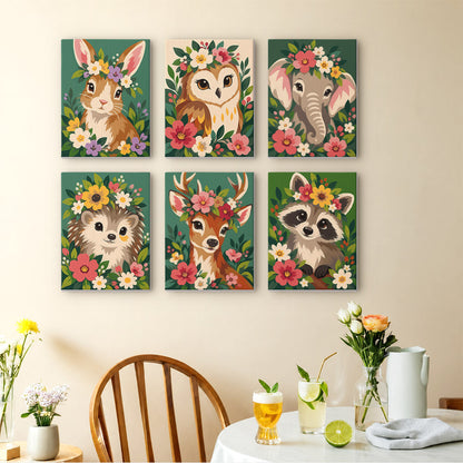 Flower Crowned Animals mini paint by numbers – image 14