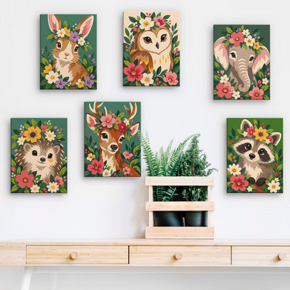 Flower Crowned Animals mini paint by numbers – image 15