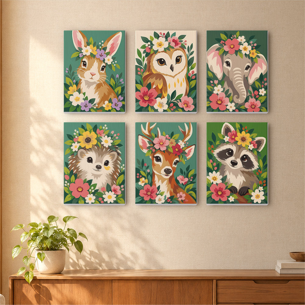 Flower Crowned Animals mini paint by numbers – image 16