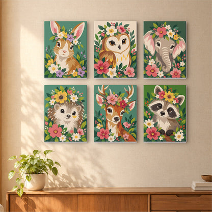 Flower Crowned Animals mini paint by numbers – image 16