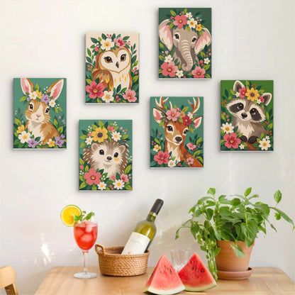 Flower Crowned Animals mini paint by numbers – image 17