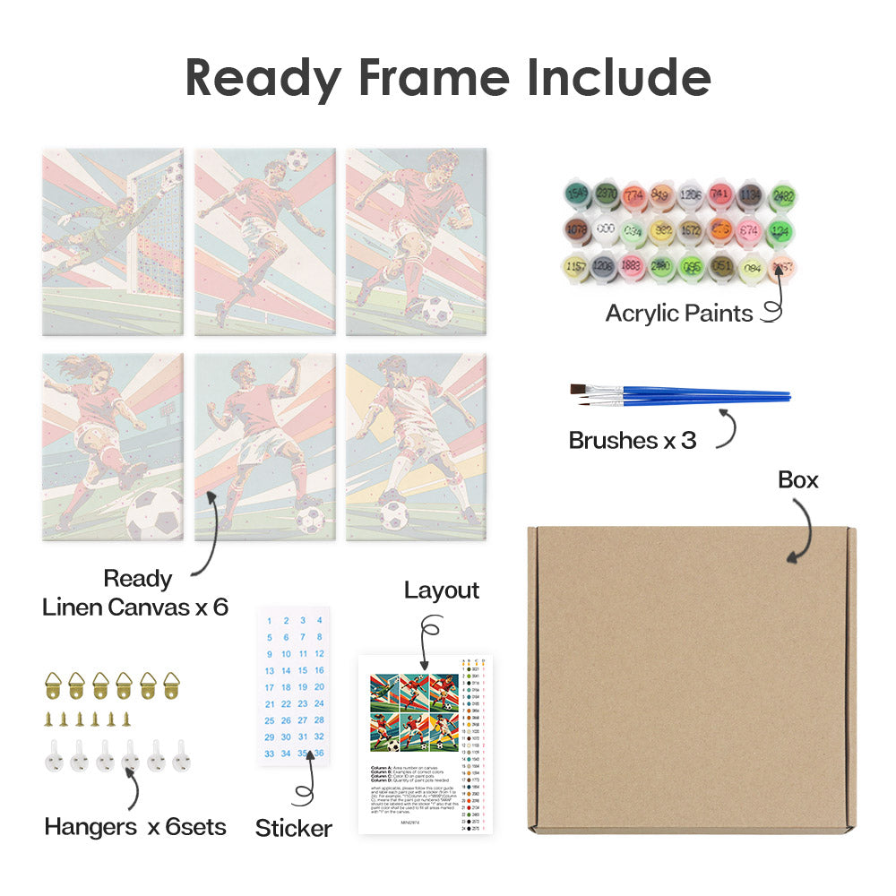 Soccer Action mini paint by numbers – image 20