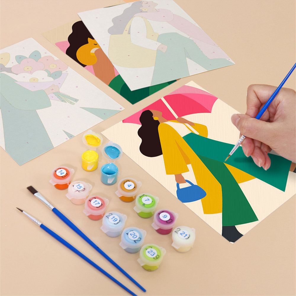 Umbrella Walks and Bouquet Days mini paint by numbers – image 12
