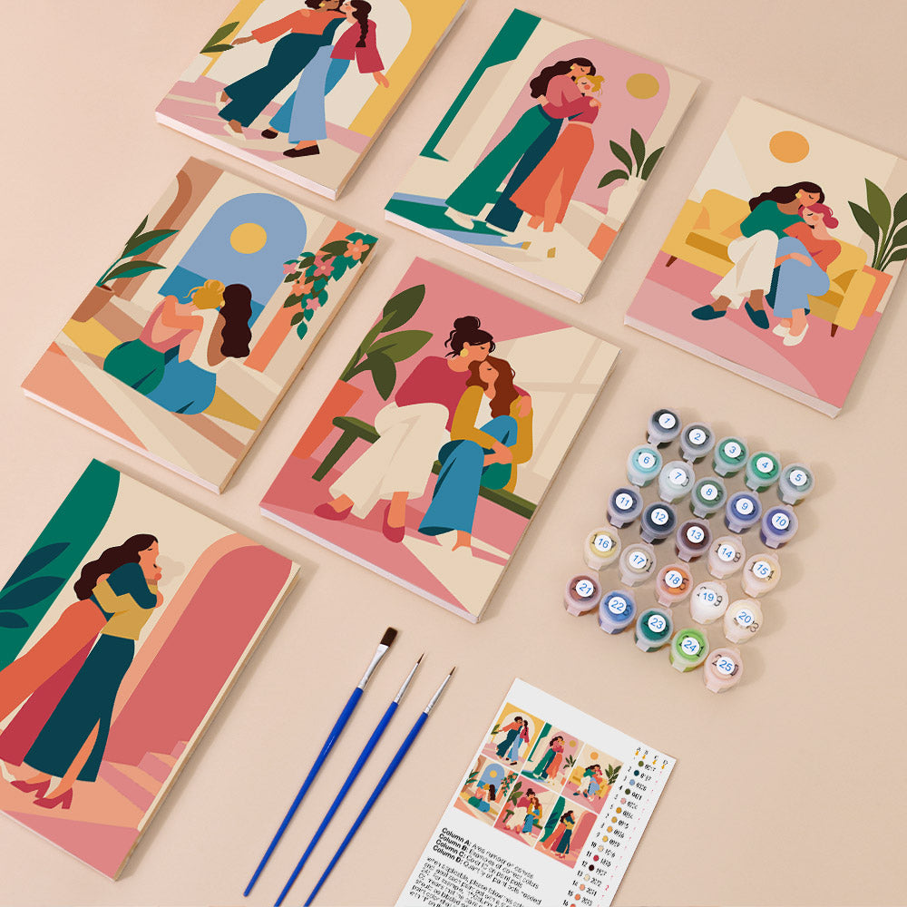 Supportive Friendships mini paint by numbers – image 1