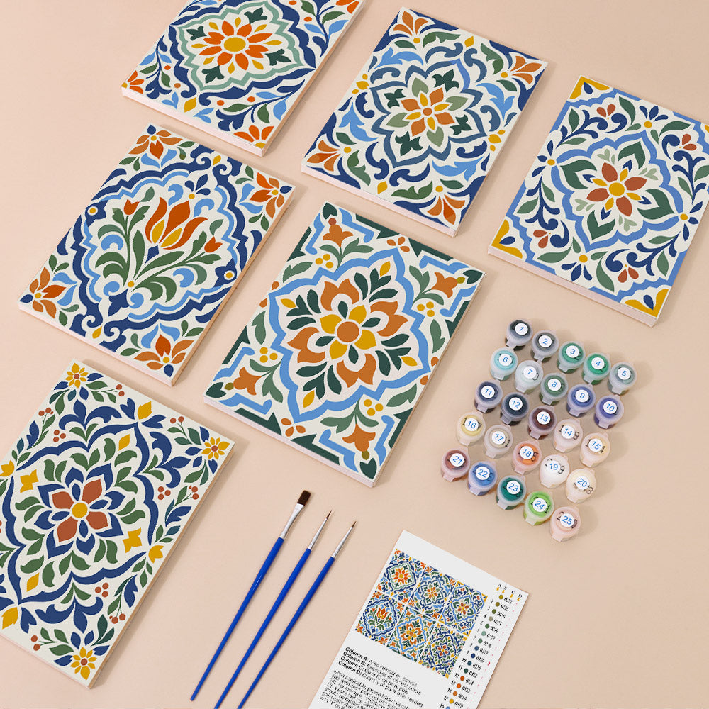 Mediterranean Tile Patterns mini paint by numbers – image 1