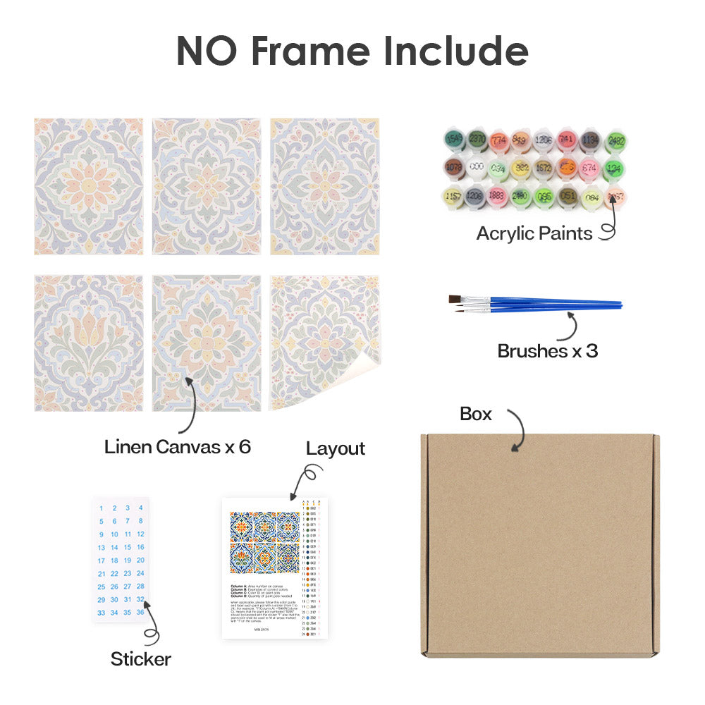 Mediterranean Tile Patterns mini paint by numbers – image 19