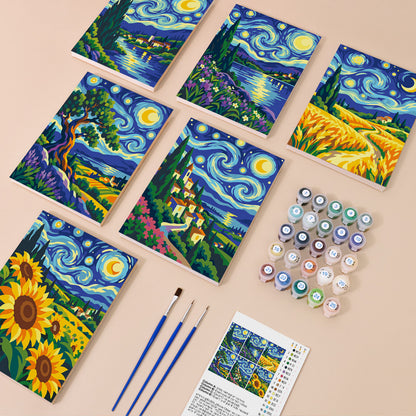 Starry Night Landscapes mini paint by numbers – image 1