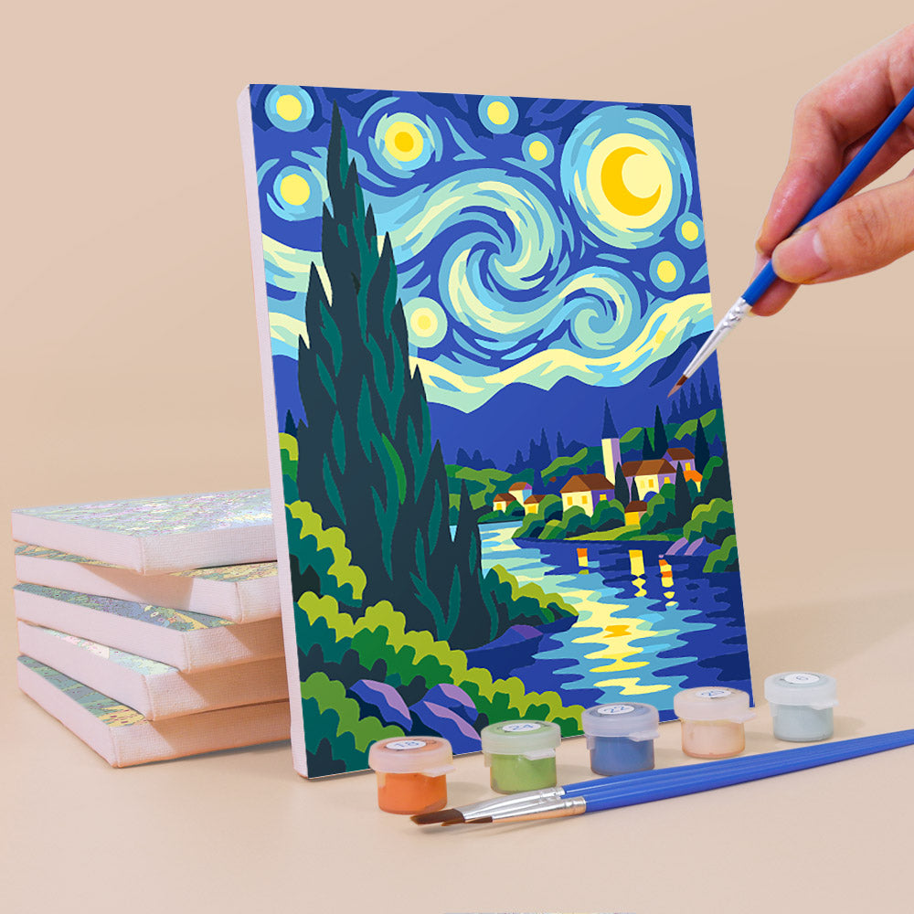 Starry Night Landscapes mini paint by numbers – image 3