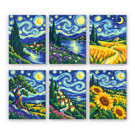 Starry Night Landscapes mini paint by numbers – image 7