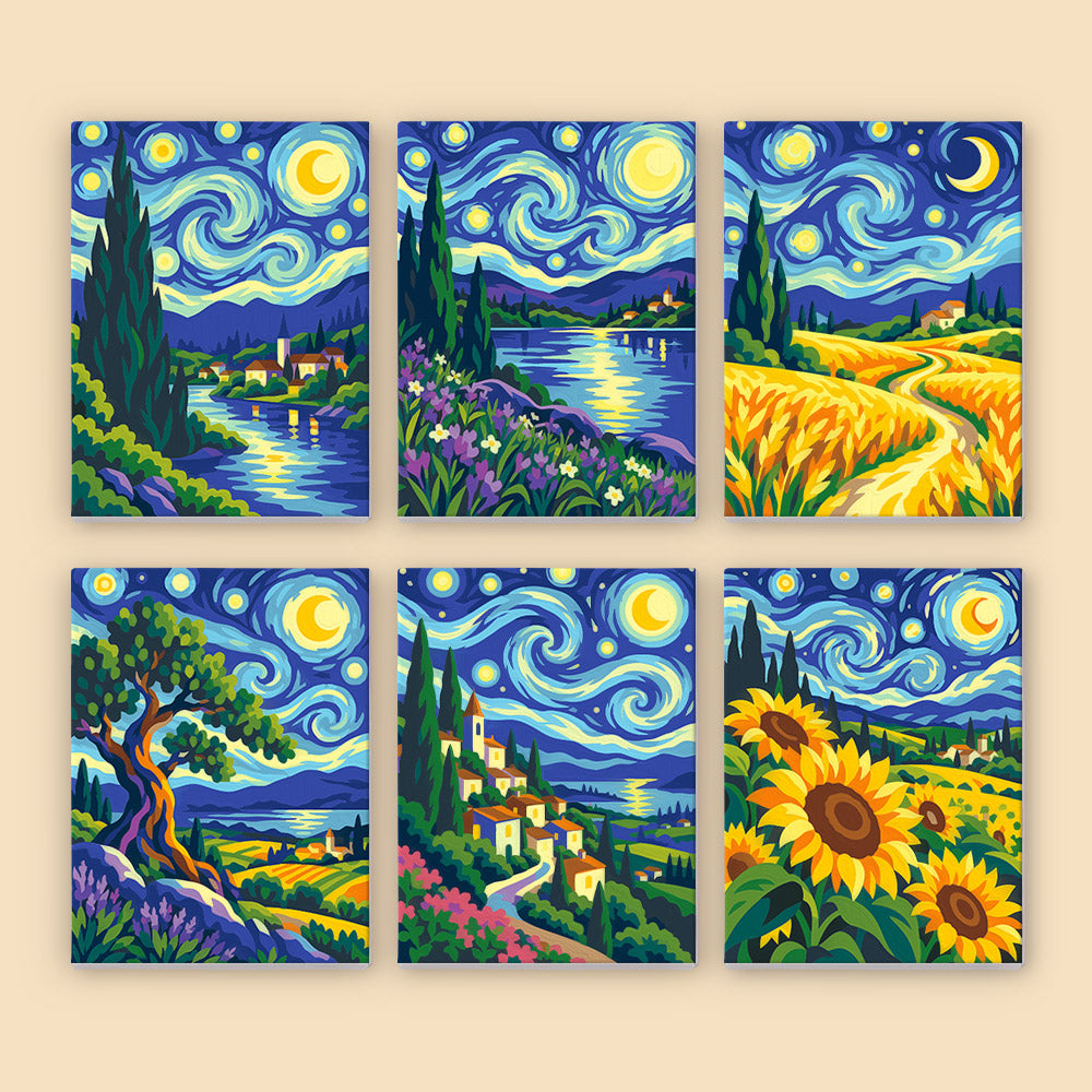 Starry Night Landscapes mini paint by numbers – image 8
