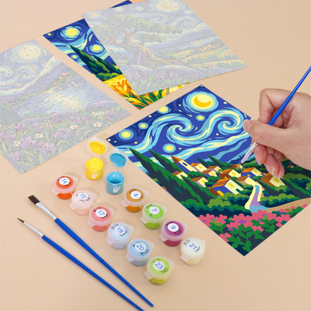 Starry Night Landscapes mini paint by numbers – image 12