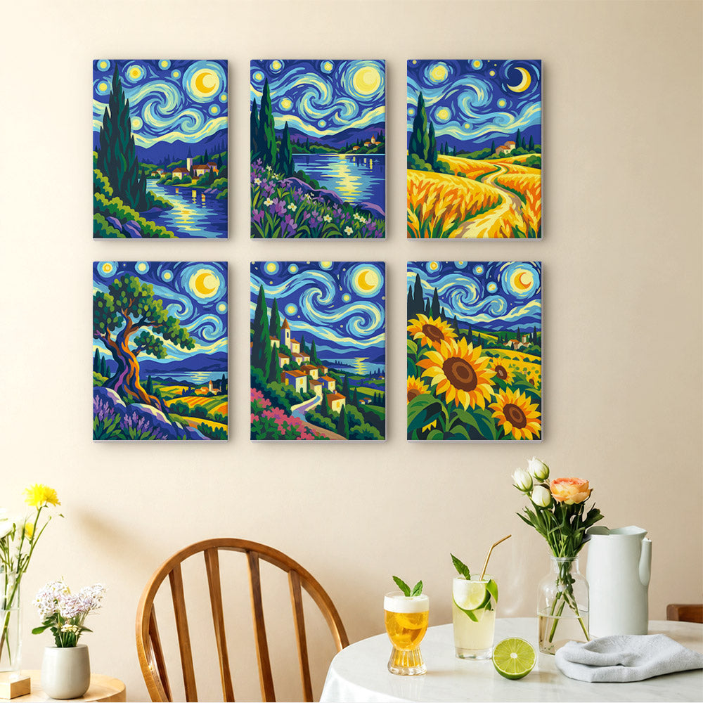 Starry Night Landscapes mini paint by numbers – image 14