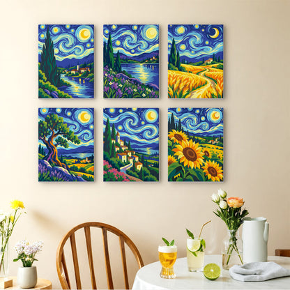 Starry Night Landscapes mini paint by numbers – image 14