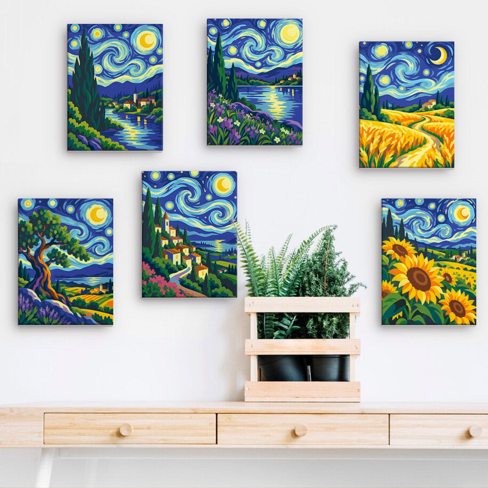 Starry Night Landscapes mini paint by numbers – image 15