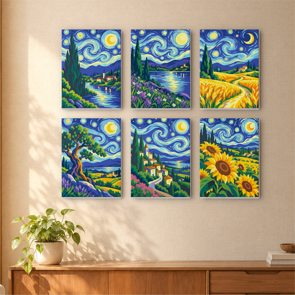 Starry Night Landscapes mini paint by numbers – image 16