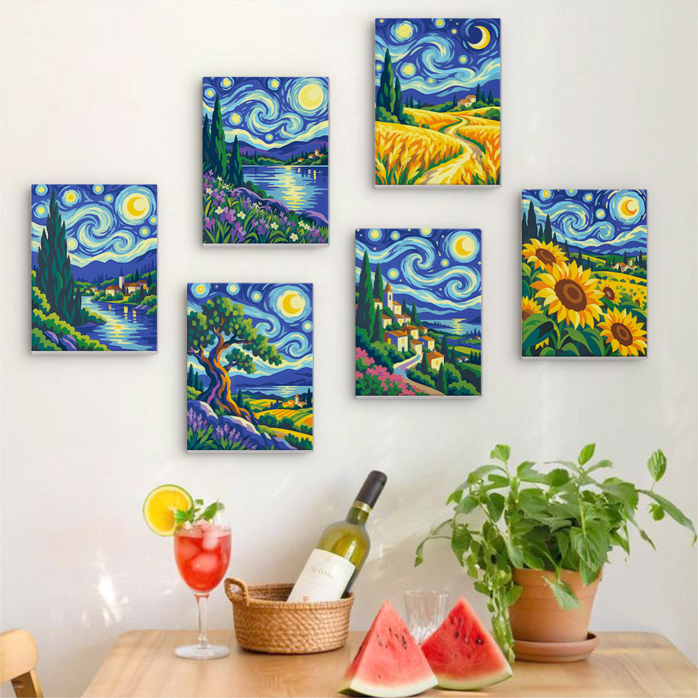 Starry Night Landscapes mini paint by numbers – image 17