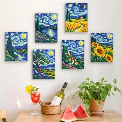 Starry Night Landscapes mini paint by numbers – image 17