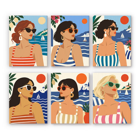 Seaside Fashion Portraits mini paint by numbers – image 7
