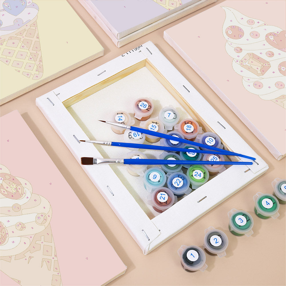 Gem-Studded Soft Serve Cones mini paint by numbers – image 2
