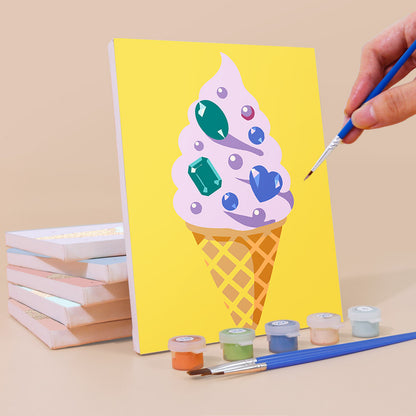 Gem-Studded Soft Serve Cones mini paint by numbers – image 3