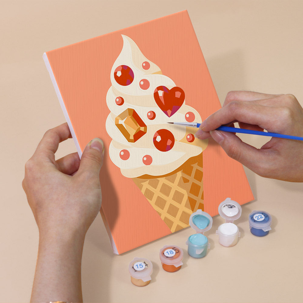 Gem-Studded Soft Serve Cones mini paint by numbers – image 5