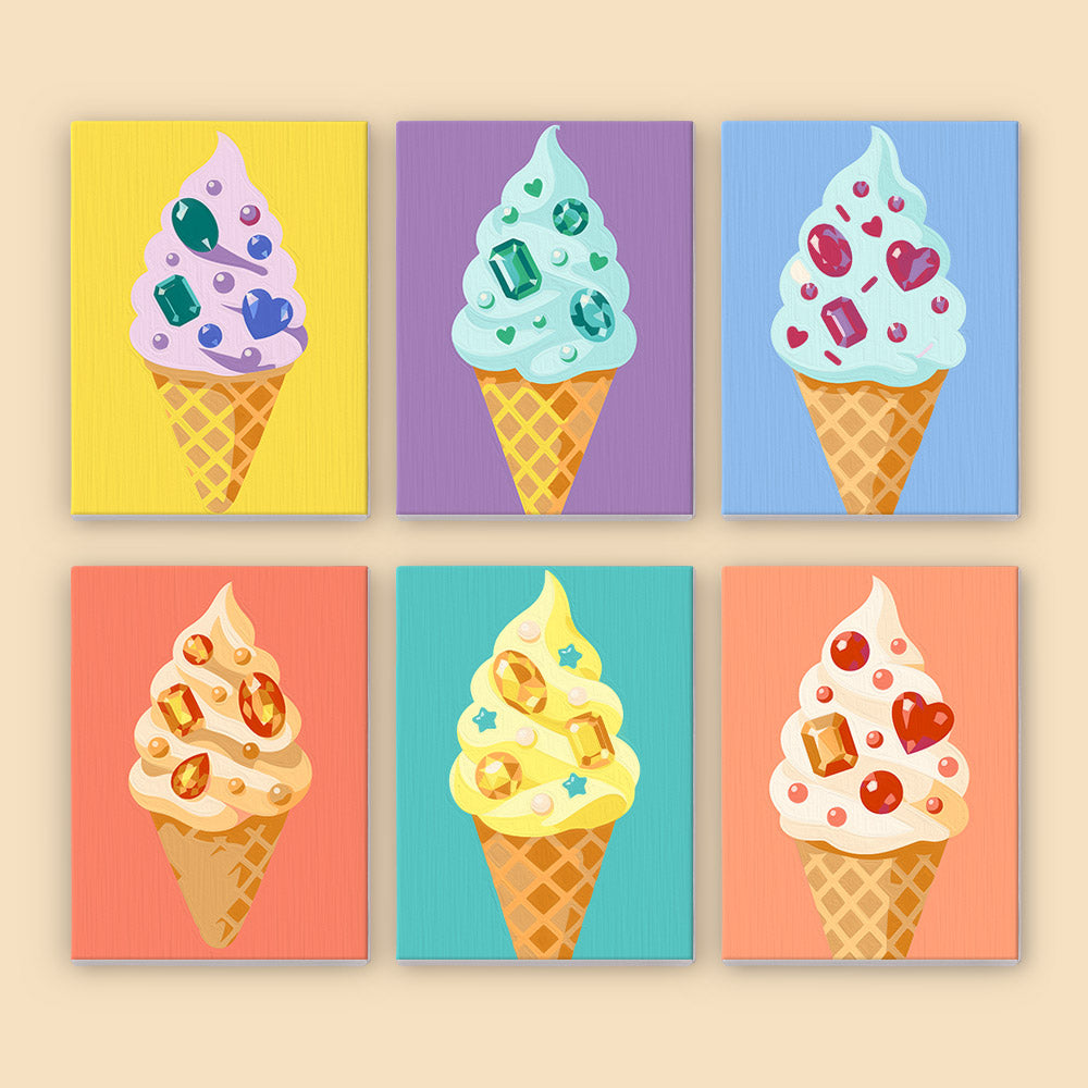 Gem-Studded Soft Serve Cones mini paint by numbers – image 8