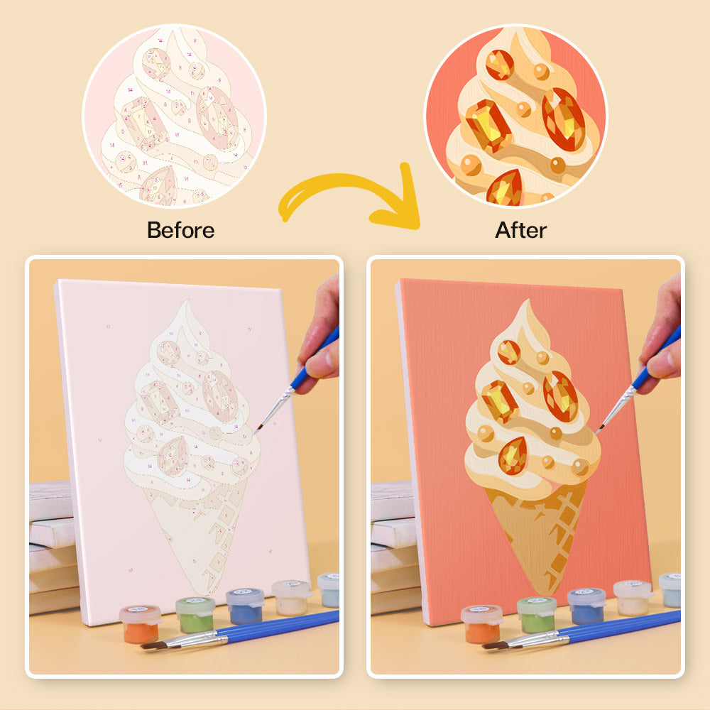 Gem-Studded Soft Serve Cones mini paint by numbers – image 10