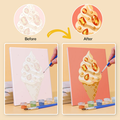 Gem-Studded Soft Serve Cones mini paint by numbers – image 10