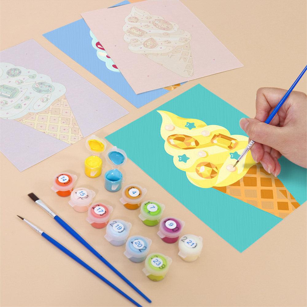 Gem-Studded Soft Serve Cones mini paint by numbers – image 12