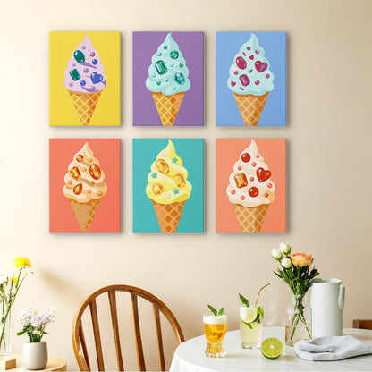 Gem-Studded Soft Serve Cones mini paint by numbers – image 14
