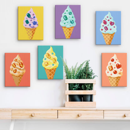 Gem-Studded Soft Serve Cones mini paint by numbers – image 15