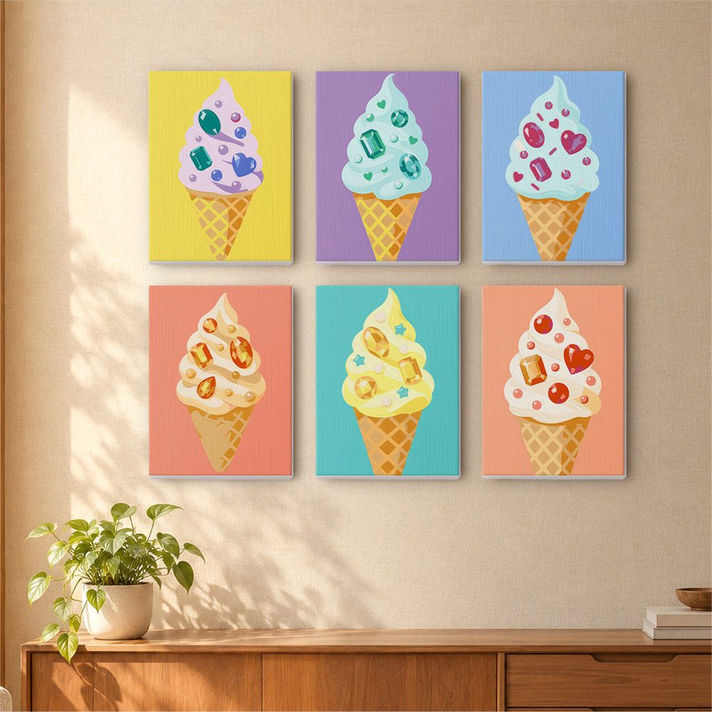 Gem-Studded Soft Serve Cones mini paint by numbers – image 16