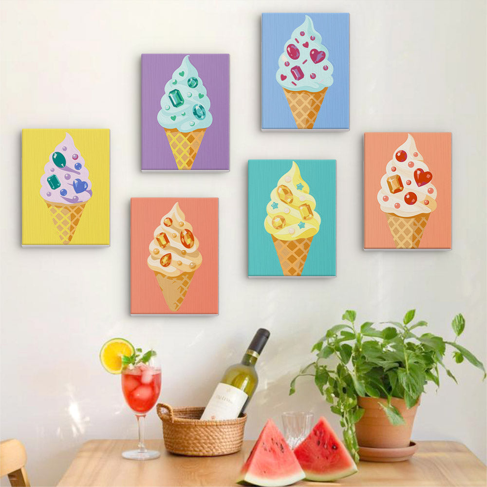Gem-Studded Soft Serve Cones mini paint by numbers – image 17